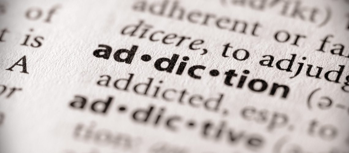 Selective focus on the word "addiction". Many more word photos in my portfolio...